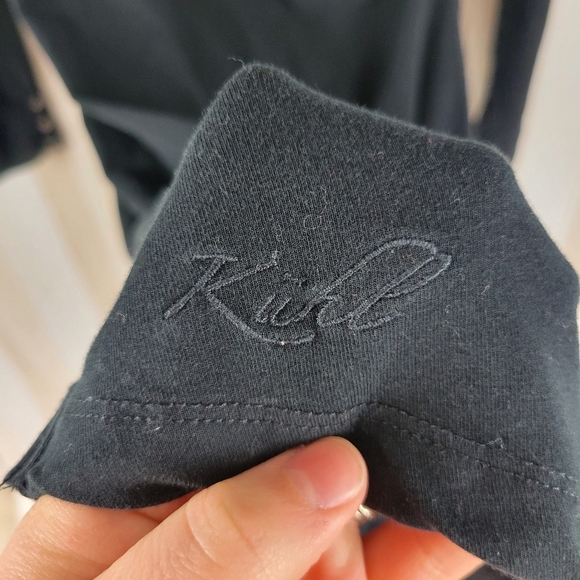 Kuhl Faux Wrap Dress Long Sleeves Black Size Medium Soft Stretch Jersey Knit - Picture 6 of 10